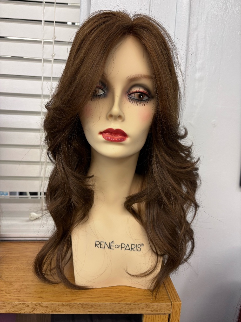 Human Hair Wig Medium Brown, monofilament top, high quality wig